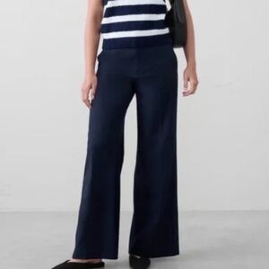 NWT! Banana Republic Navy Sculpted Wide Leg Trouser💎